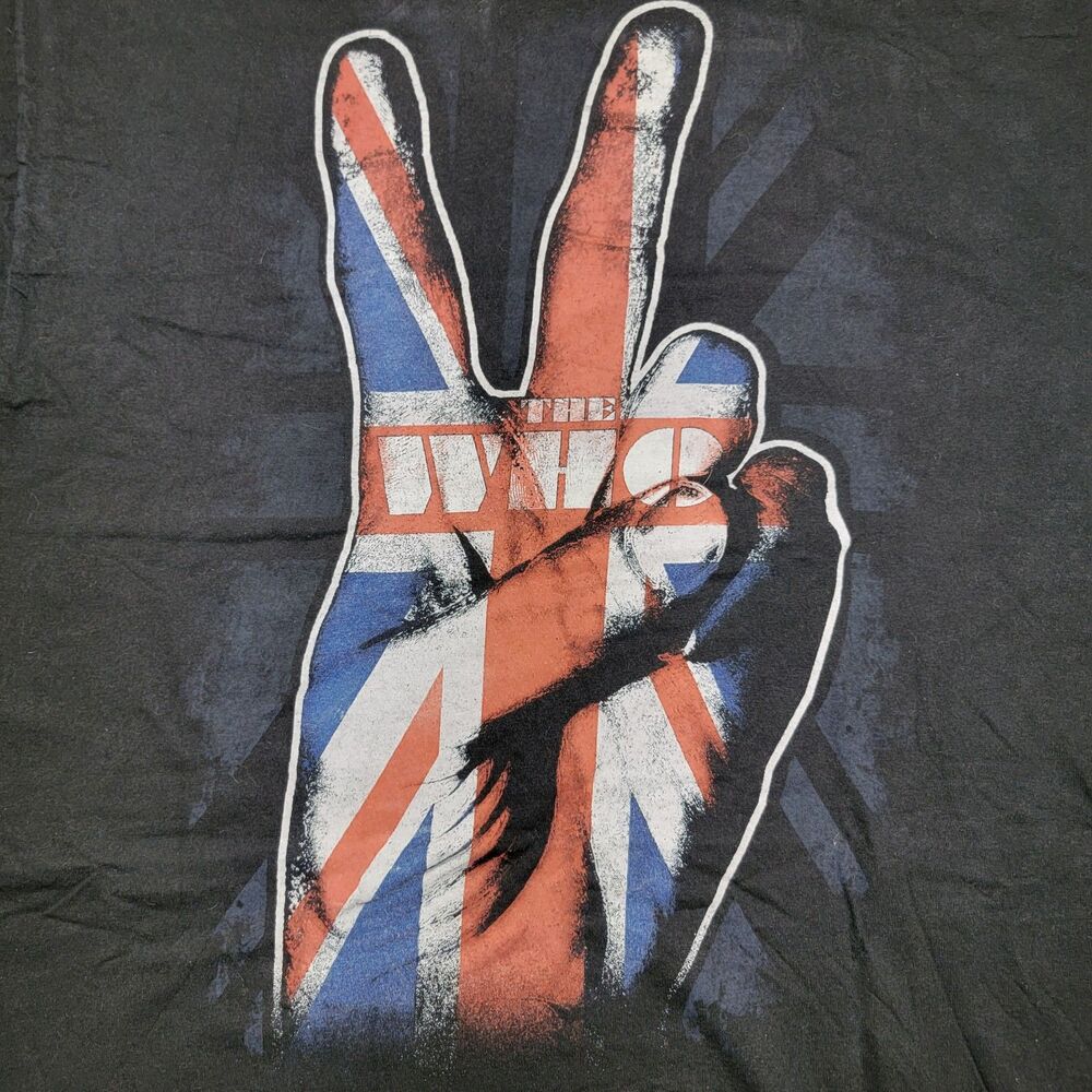 The Who Graphic SS Black Unisex Tee Peace Fingers - Size 2XL